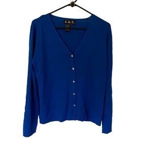 Women's XL Royal Blue JAC Sweater  Long Sleeve Button Up NWT